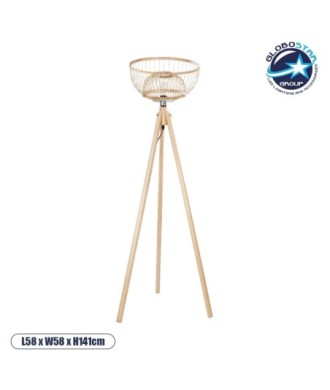 GLOBOSTAR® POPPY 01986 Boho Επιδαπέδιο Φωτιστικό με Ντουί 1 x E27 AC 220-240V IP20 - Μπεζ - Μ58 x Π58 x Υ141cm